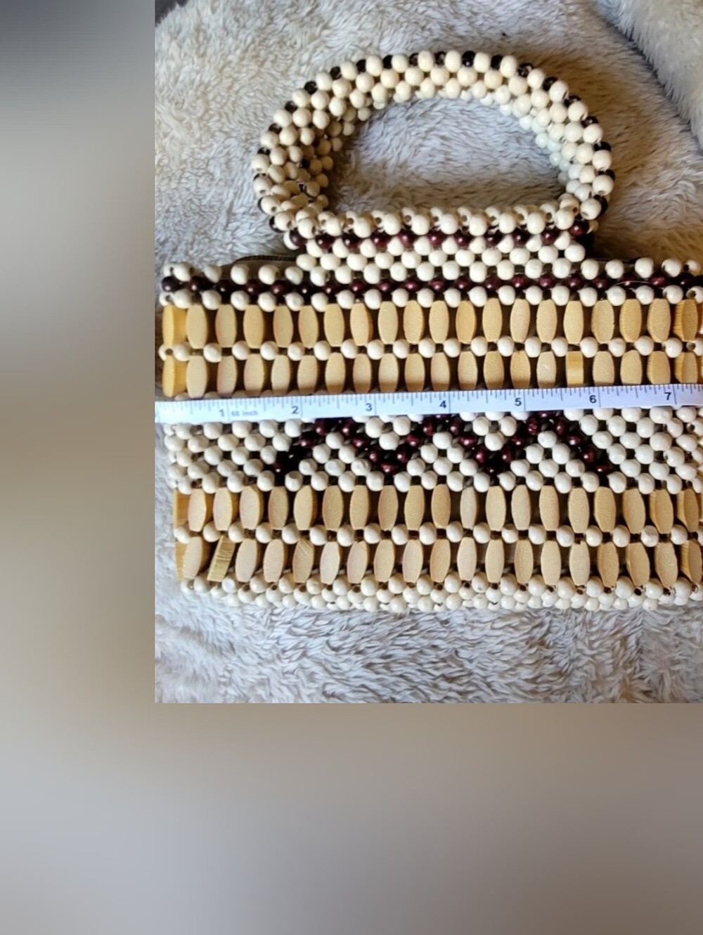 Vintage 1960's Playboy Bunny Wood Beaded Handbag Mint Condition! - Picture 9 of 12